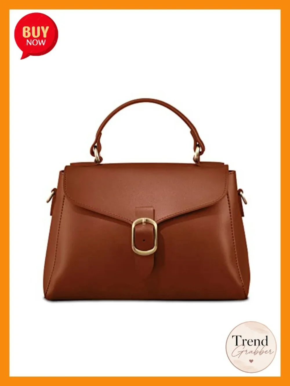 Vintage Vegan Leather Flap Top Handle Satchel Purse Shoulder Bag